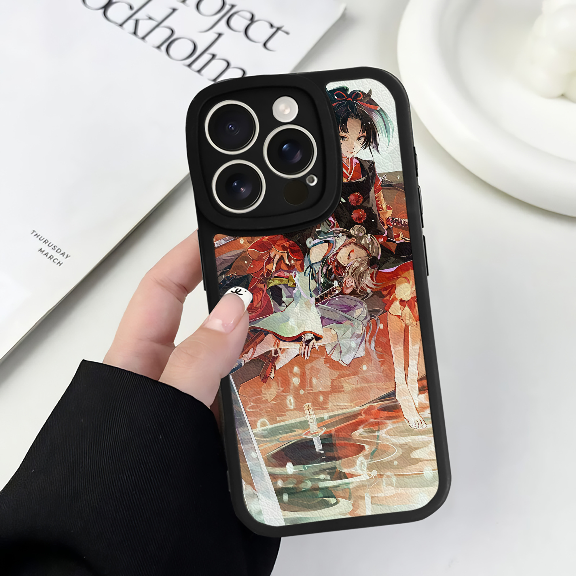 （画像用） 刀剣乱舞 Touken Ranbu 【iPhone 16シリーズ対応】シリコンスマホケース（レザー調） 材質：シリコン